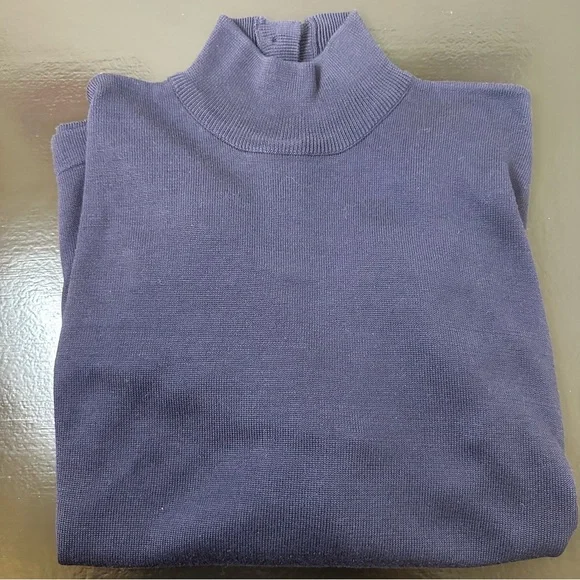 Vtg Talbots Women's 100% Silk Blue Turtleneck Sweater Business Casual - Picture 8 of 8